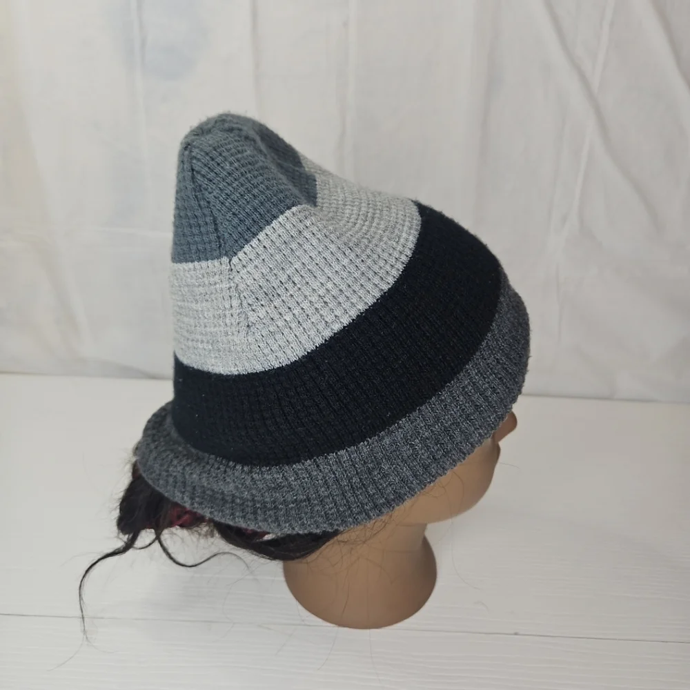 🎁Color Block Casual Solid Unisex Beanie Knitting Hat Winter Black Gray One Size - Picture 4 of 14